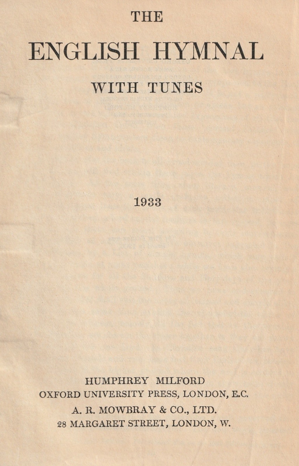 The English Hymnal with Tunes 1933 Oxford University Press