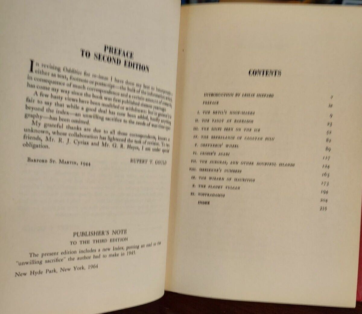 Oddities, Unexplained Facts, 1965 3rd Edition, by Rupert T. Gould, Very Clean!