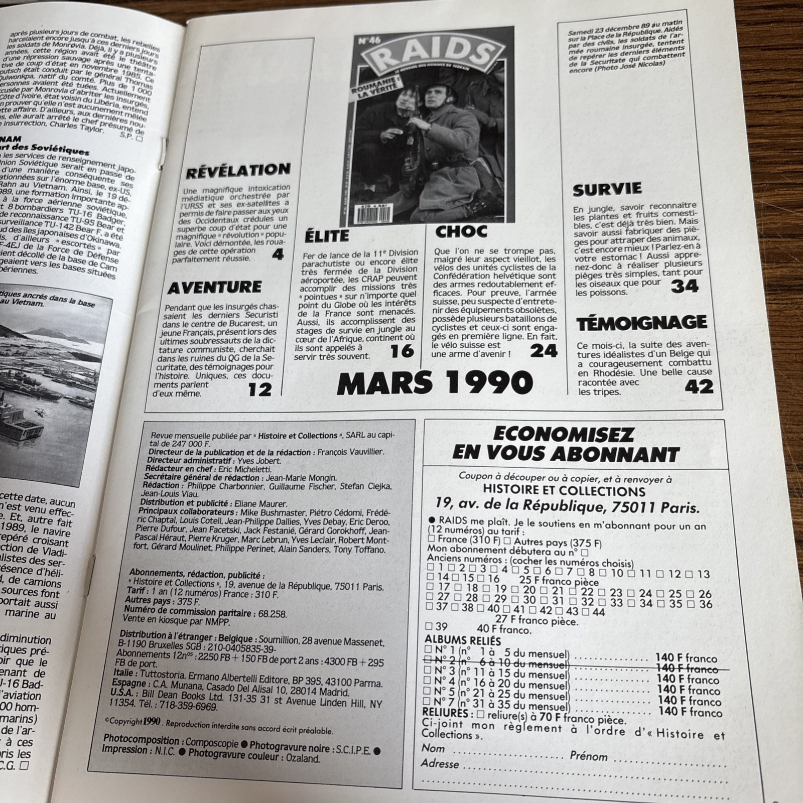 VTG 1990 Raids 46 French Military Magazine: Romanian COUP D’ETAT Revolution
