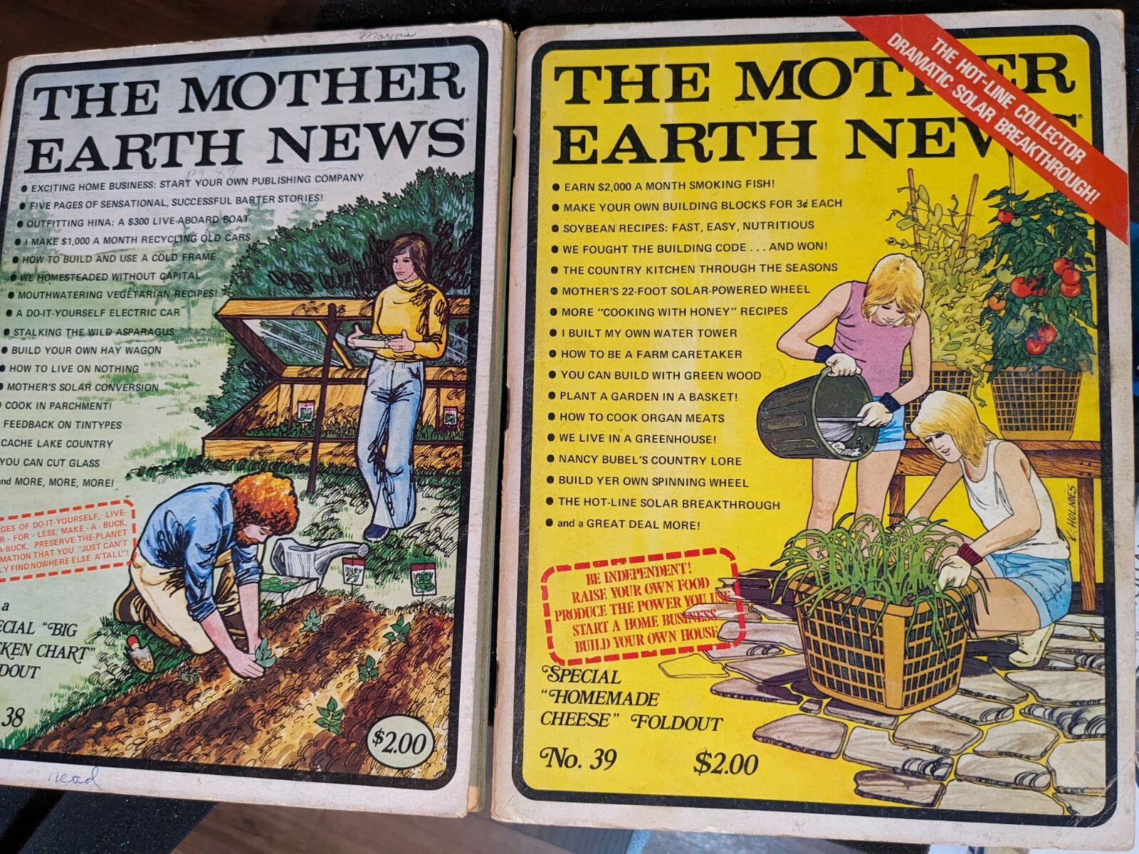 The Mother Earth News 1970s — 38, 39 – Lot Of 2 – Complete With Foldouts