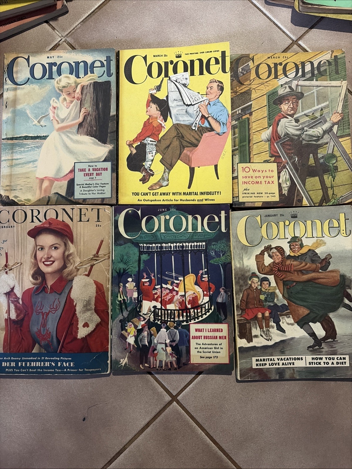 Vintage Coronet Books Set Of 6
