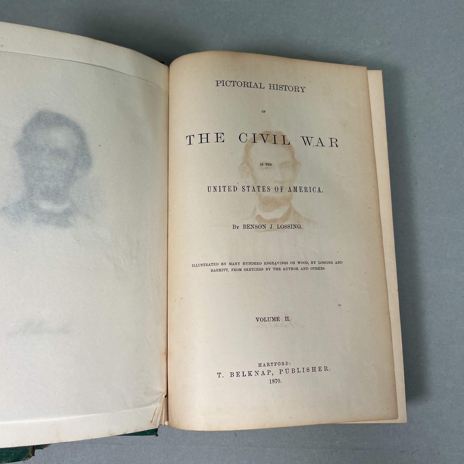 1866 Pictorial History of the Civil War in America Benson Lossing 3 Vol. Set Lot