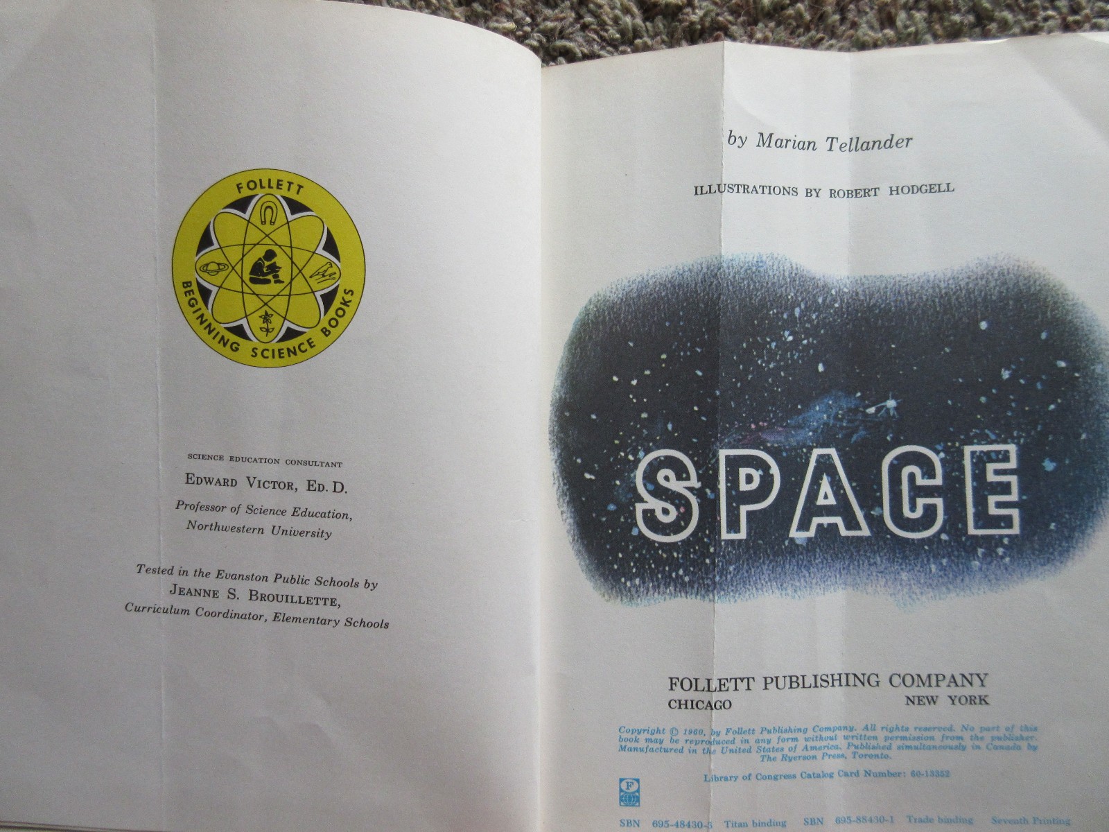 Space (A Follett Beginning Science Book) by Marian Tellander – 1960 – Hardcover