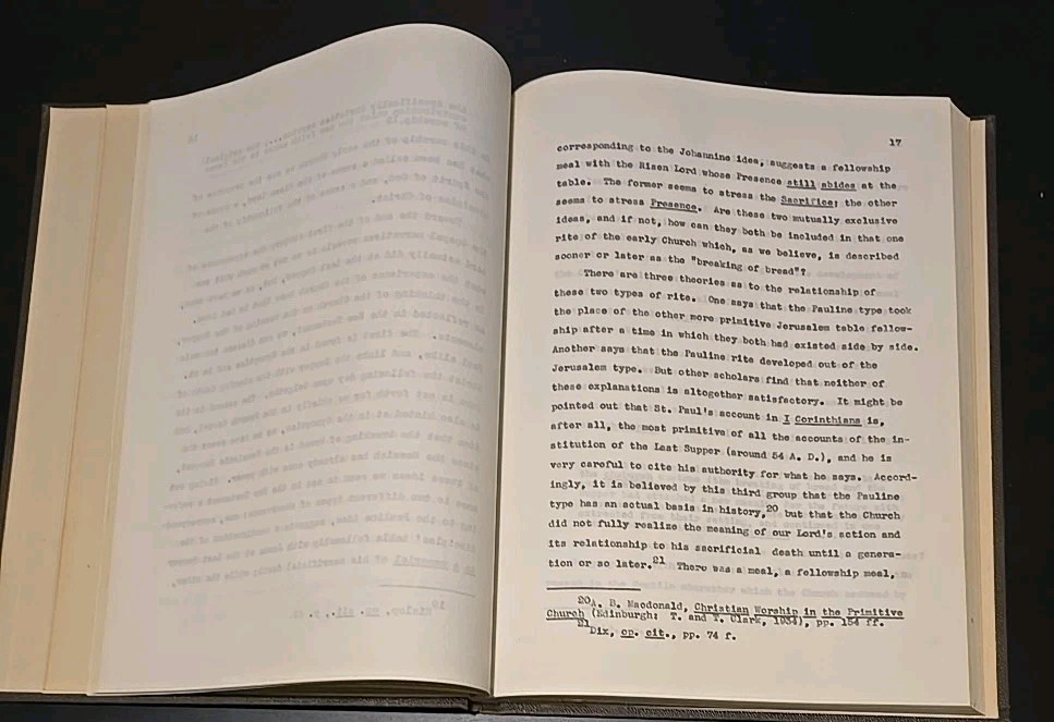 Teachers Commentary On Holy Communion Thesis Dissertation 1946 CDSP Berkeley CA