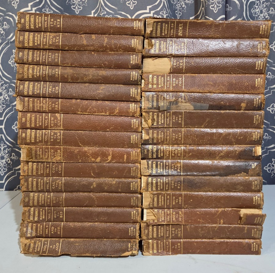 Encyclopedia Britannica 11th Edition (1910) Complete 29-Volume Set-Handy Issue