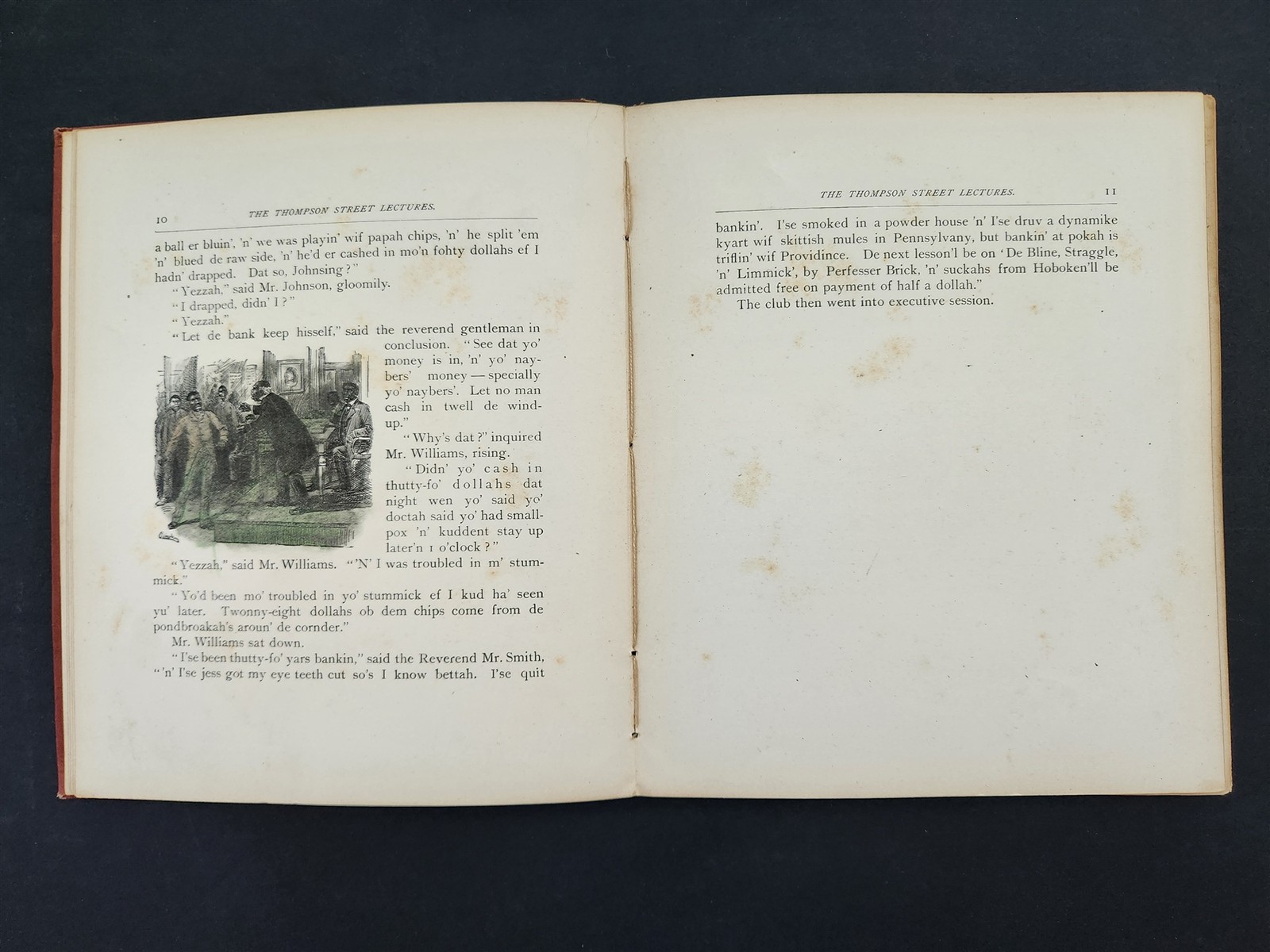 1889 antique LECTURES BEFORE the THOMPSON STREET POKER CLUB african american HB
