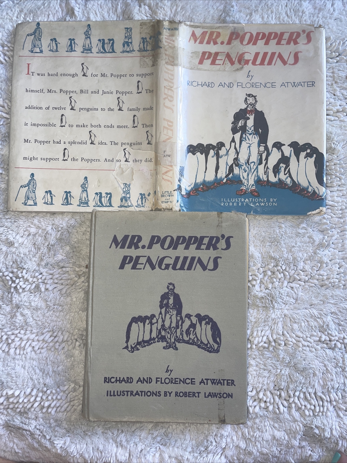 Mr Poppers Penguins 1938 Hardcover Book Richard Florence Atwater Newberry Classi