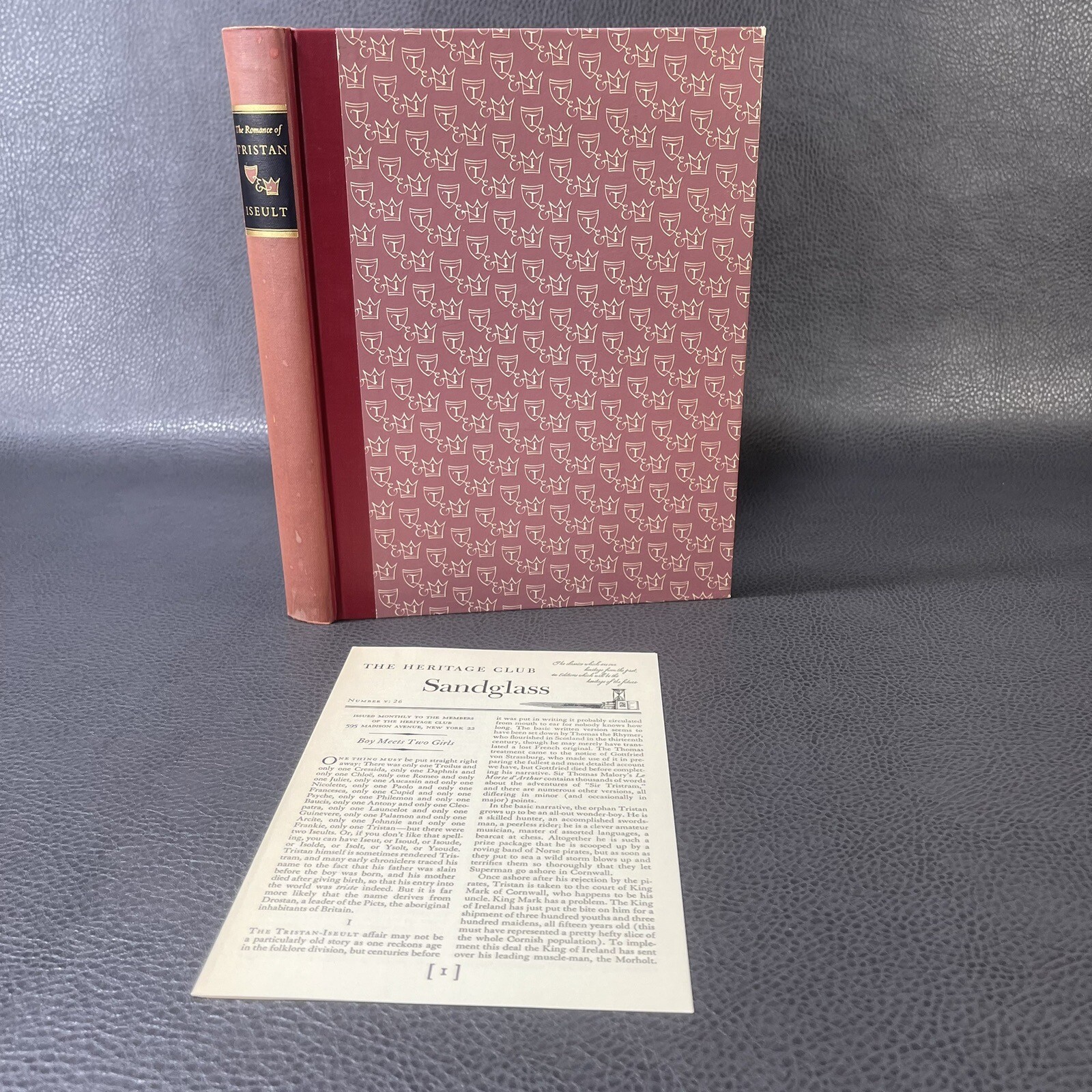 THE ROMANCE OF TRISTAN AND ISEULT 1960 Heritage Press HC Sandglass Illustrated