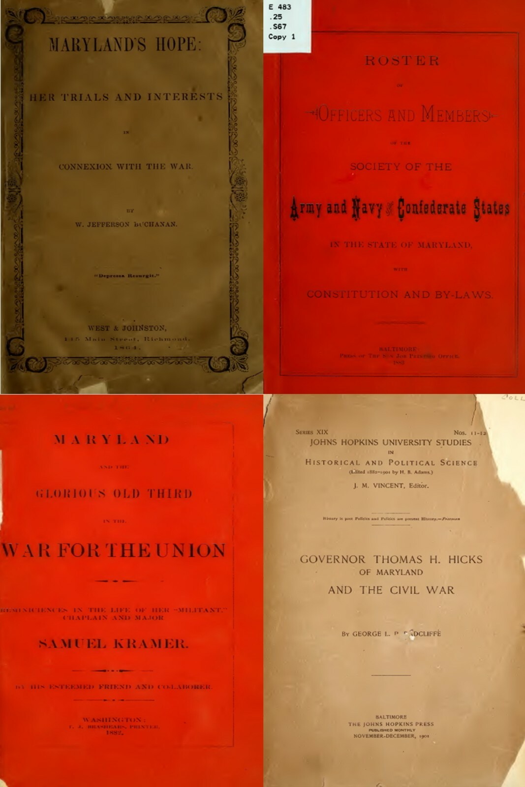 28 Old Rare Books on Maryland in the Civil War History Genealogy Records on USB