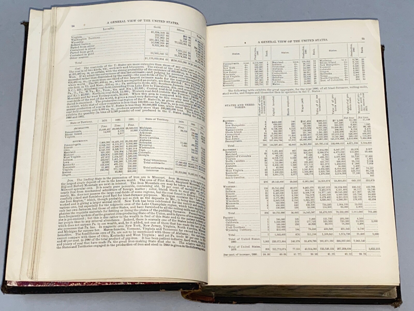 NATIONAL GAZETTEER OF THE UNITED STATES – L. De Colange [1884] antique HBK book