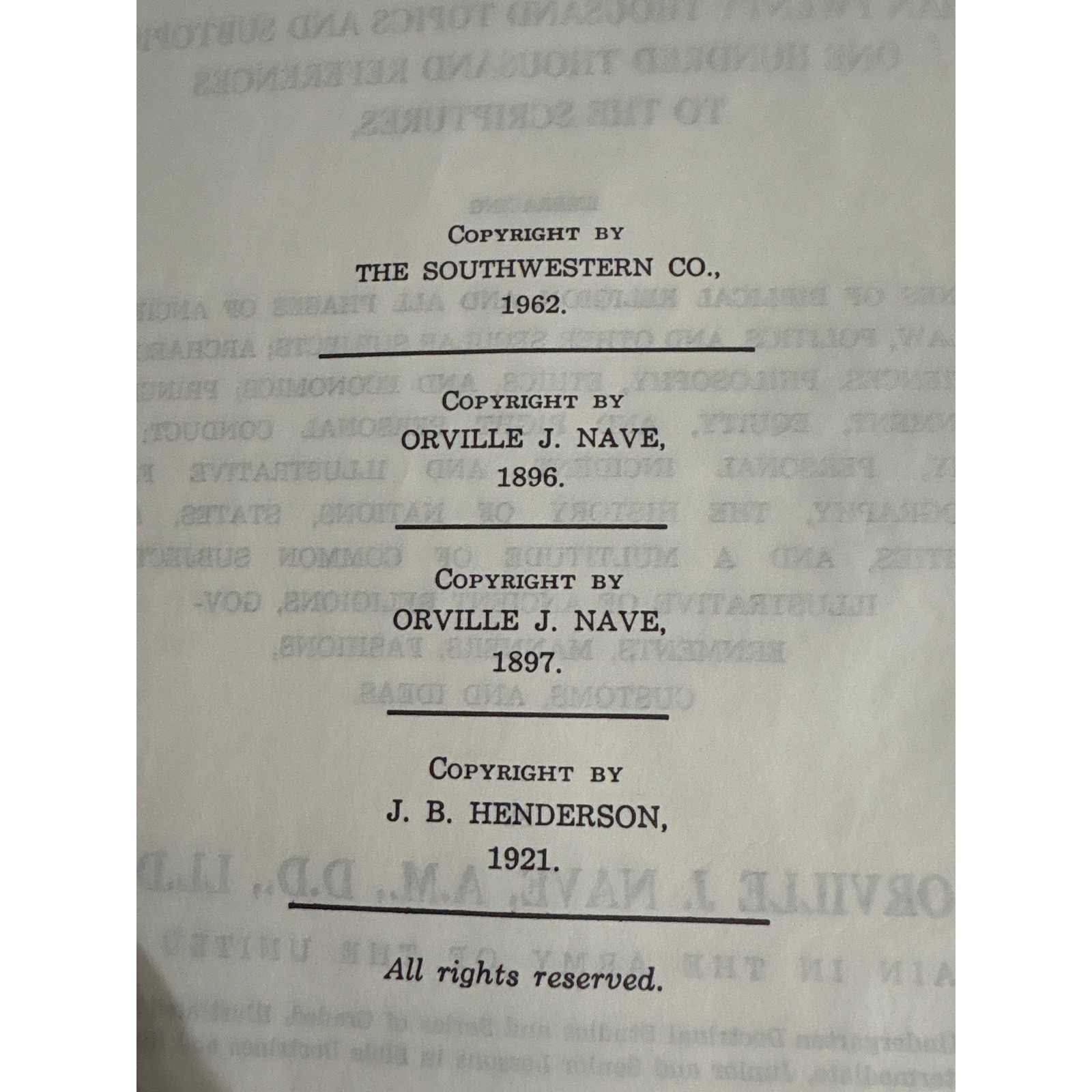 Nave’s Topical Bible Digest Holy Scriptures 1962 Southwestern Co Thumb Indexed