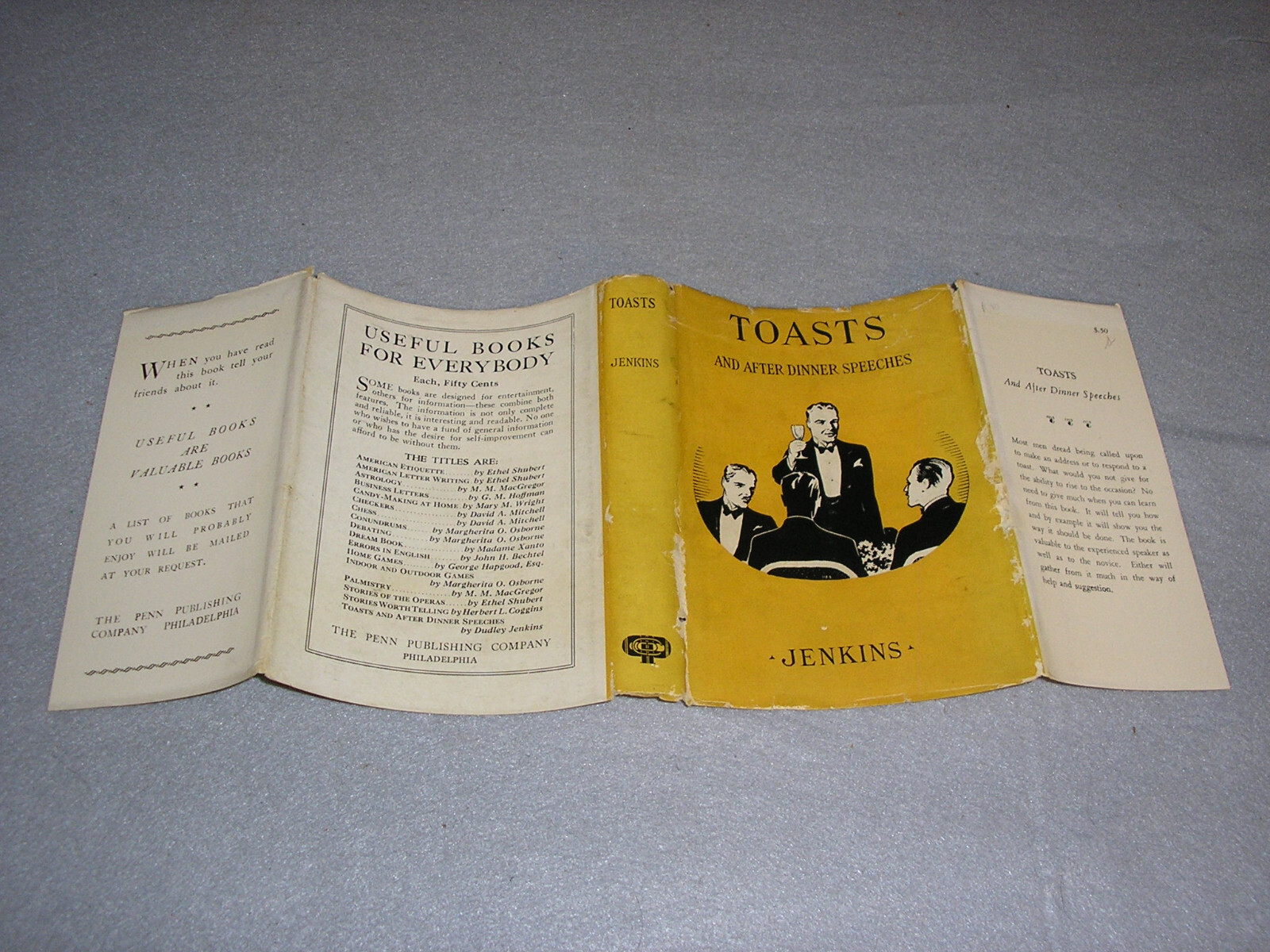 Antique Speech Making Book Toasts and After Dinner Remarks Jenkins 1st Ed. 1933