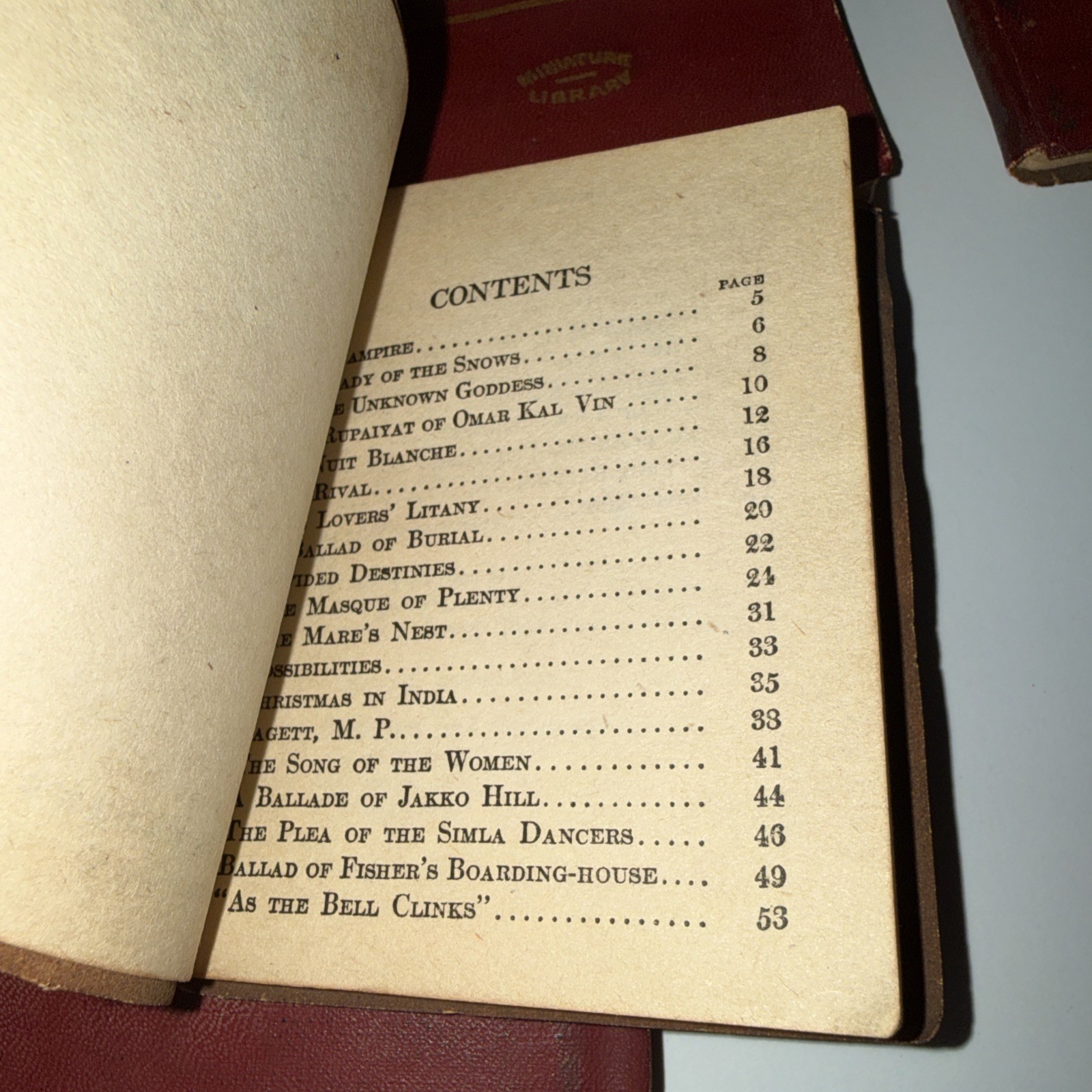 MINIATURE LIBRARY BOOKS Kipling VAMPIRE WILDE TENNYSON Antique Literature