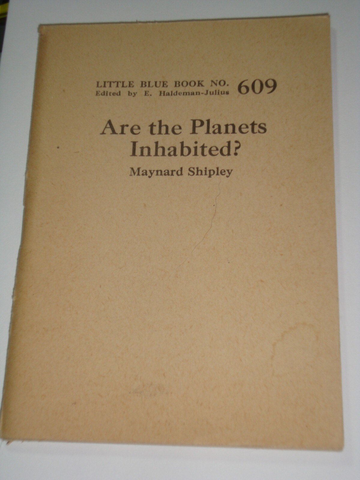 Little Blue Book 609, Are the Planets Inhabited? print circa 1924