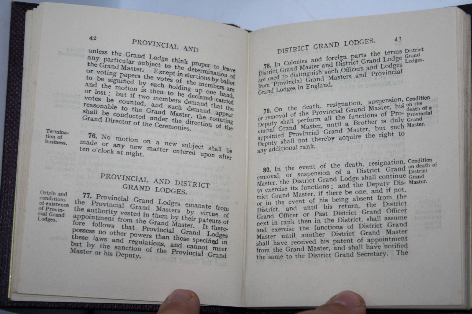 1906, Constitutions of Free & Accepted Masons Pocket Book Grand Lodge