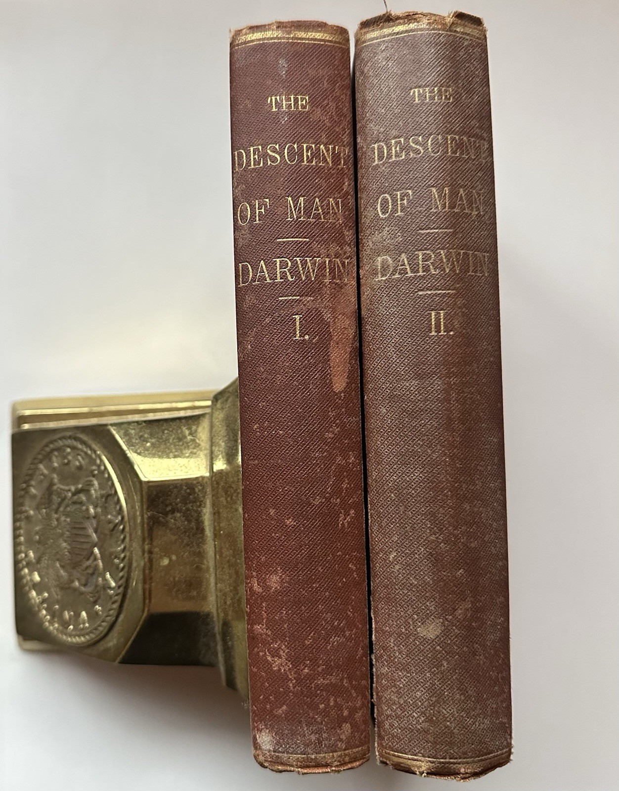 1871 Charles Darwin „The Descent of Man“ 1st US Edition Vols. I-II Rare Book