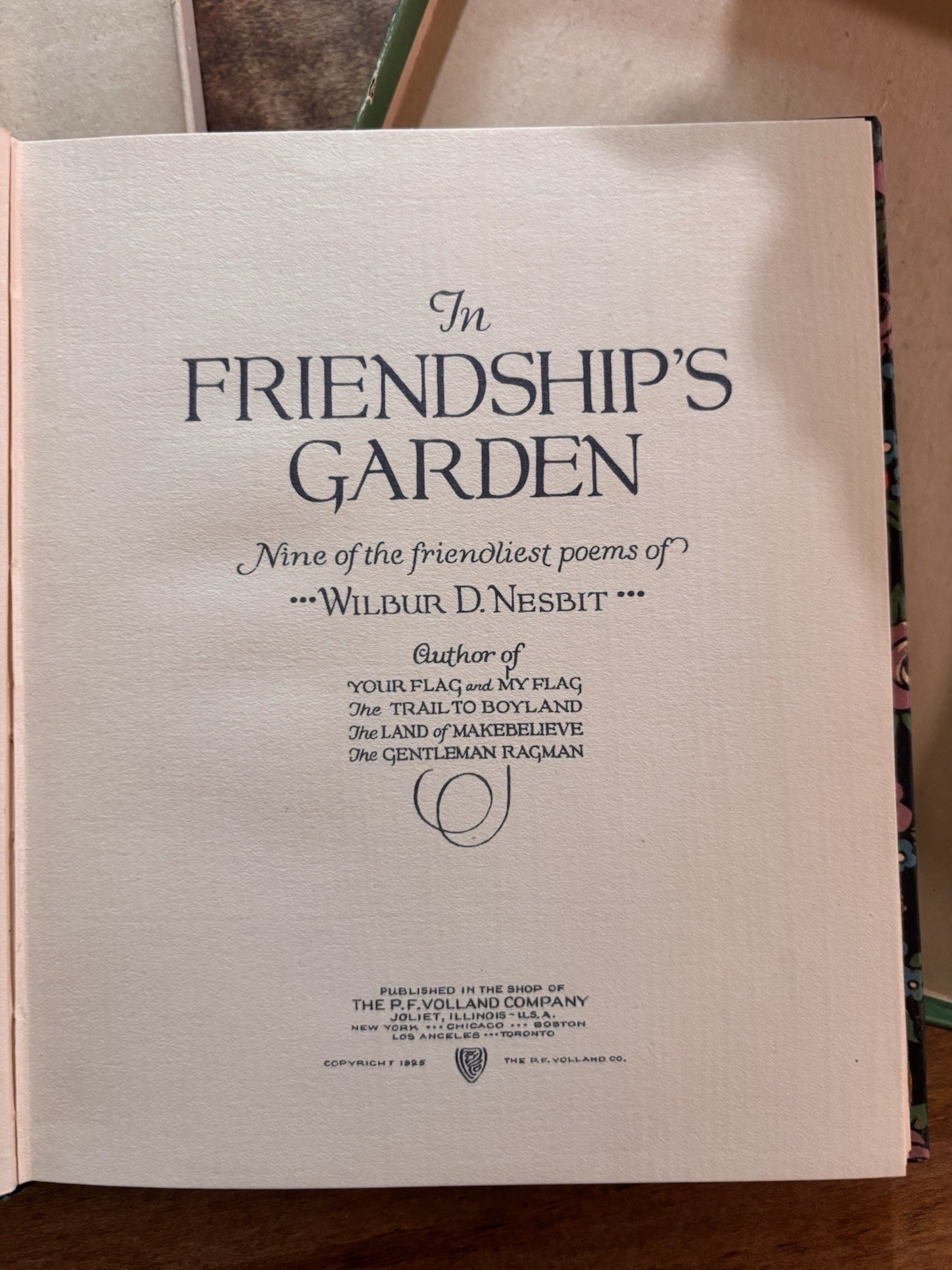 Antique Book “ In Friendship’s Garden” by Wilbur D Nesbit 1925?