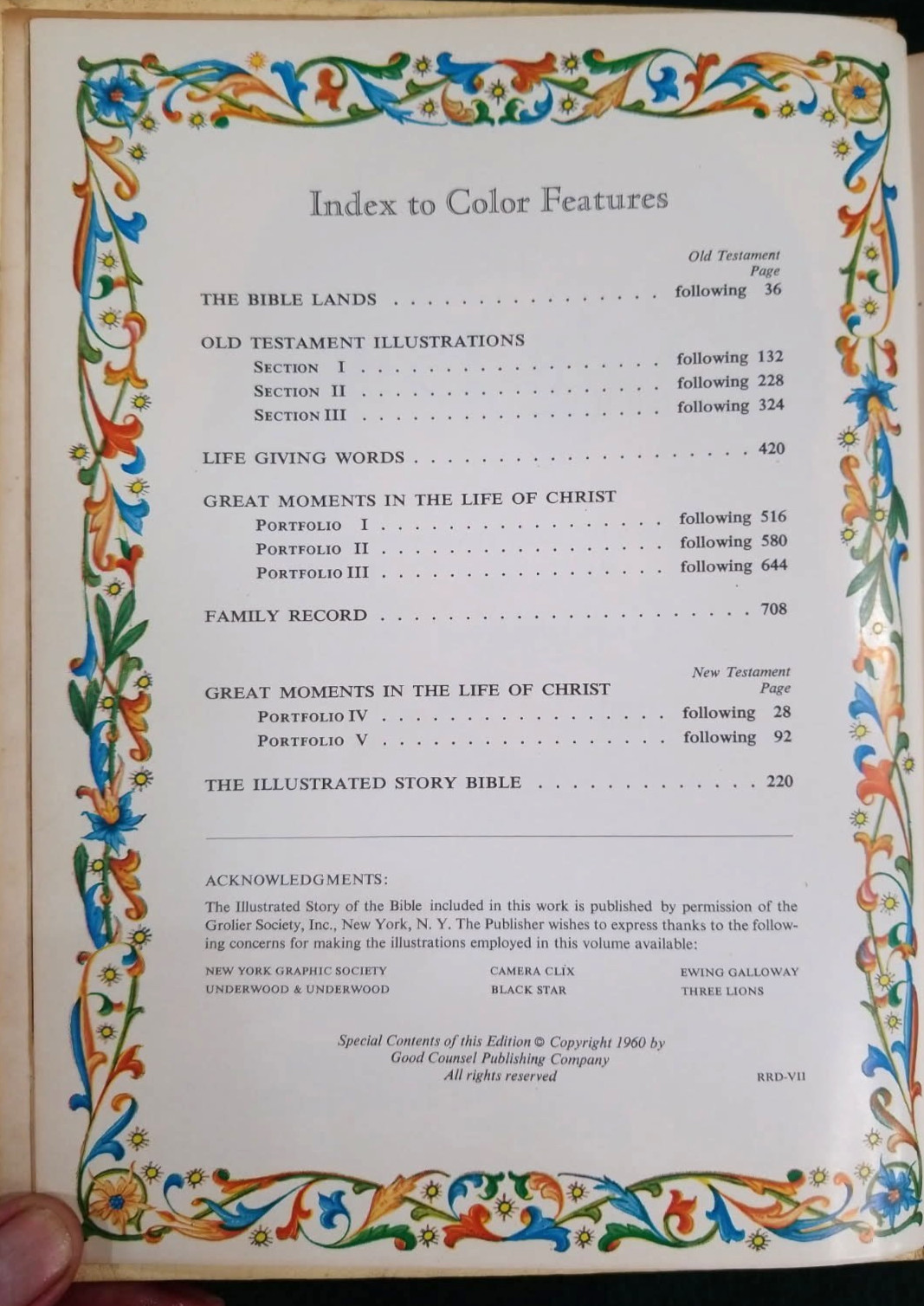 1960 Illustrated King James Version Holy Bible Peace of Mind Edition Good Counse
