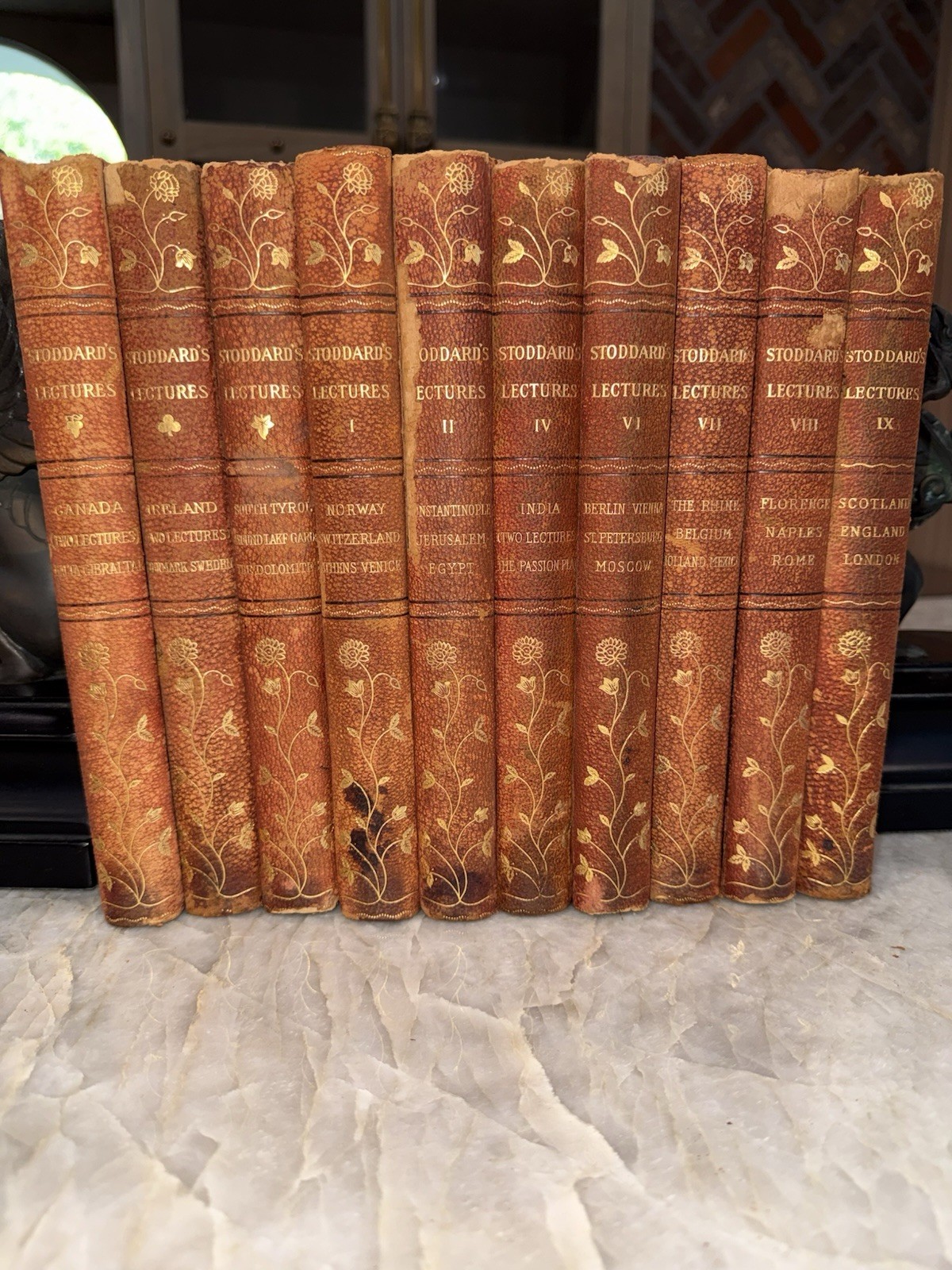 Antique 1908 John L. Stoddard’s Lecture Complete 10 Volume Set Travel World Hist