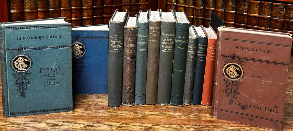 Chautauqua Press, late 1800’s; Lot of 12; Physics; Rome, Greece; Latin, Zoology+