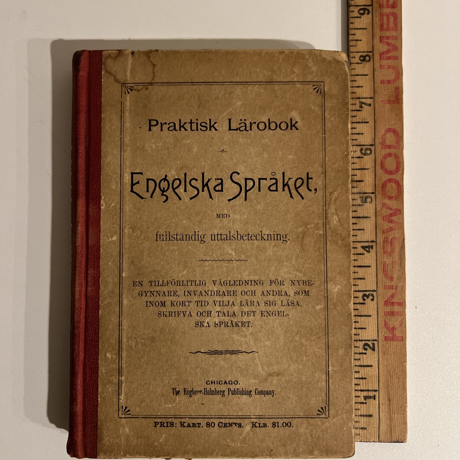 Antique 1818 English Language Book for Early Swedish immigrants to America