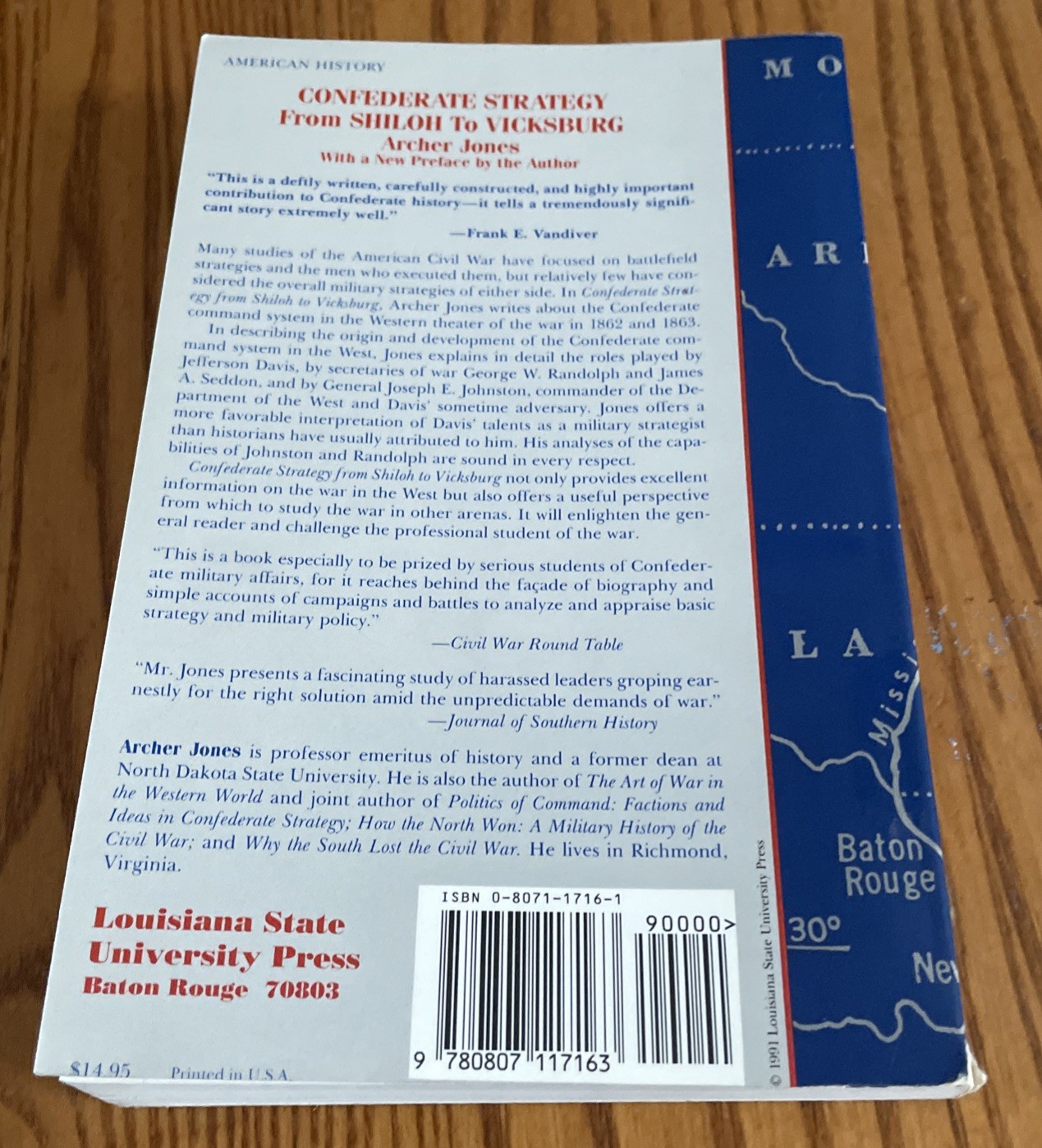 CONFEDERATE STRATEGY FROM SHILOH TO VICKSBURG Louisiana Paperback 1991 Edition