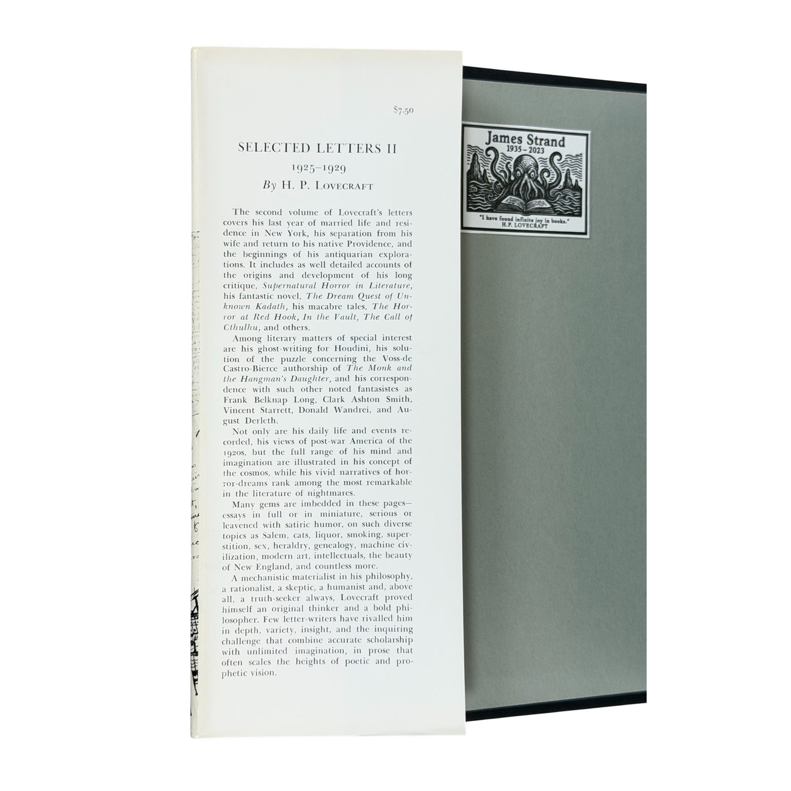 H P Lovecraft, Howard Phillips / Selected Letters 1925–1929 Volume II 1st 1968