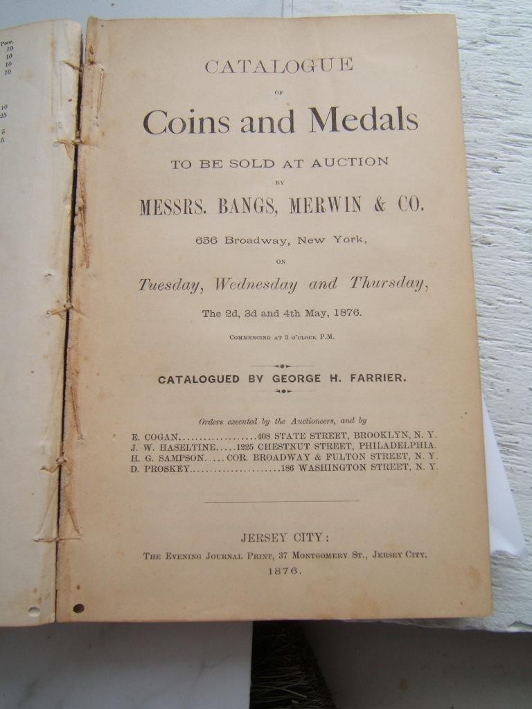 ANTIQUE 1856 ANTIQUITY OF COINS, ELENOIRE, BY WILLIAM HUME PLUS AUCTION CATALOGS