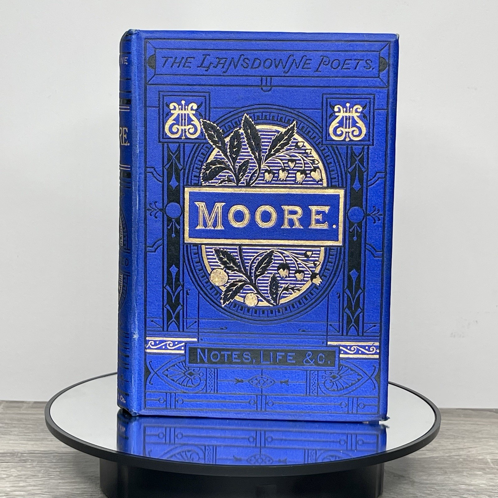 Antique 1800s Poetical Thomas Moore – Ornate Victorian Book Gold Gilded Embossed