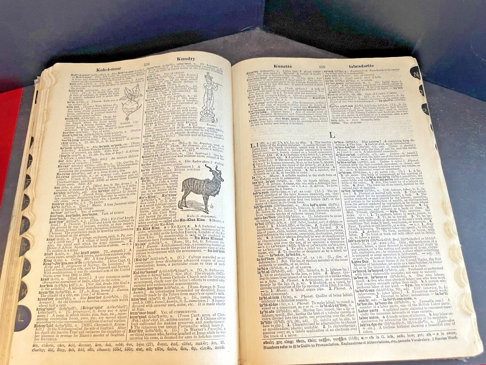 Thin Paper Webster’s Collegiate Dictionary Fifth Edition 1948