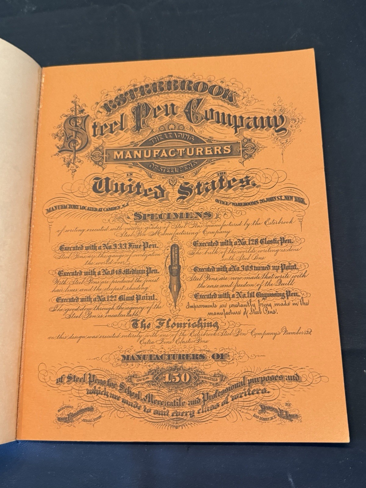1883 D.T. Ames Penmanship Specimen Book Ornamental Engrossing Calligraphy