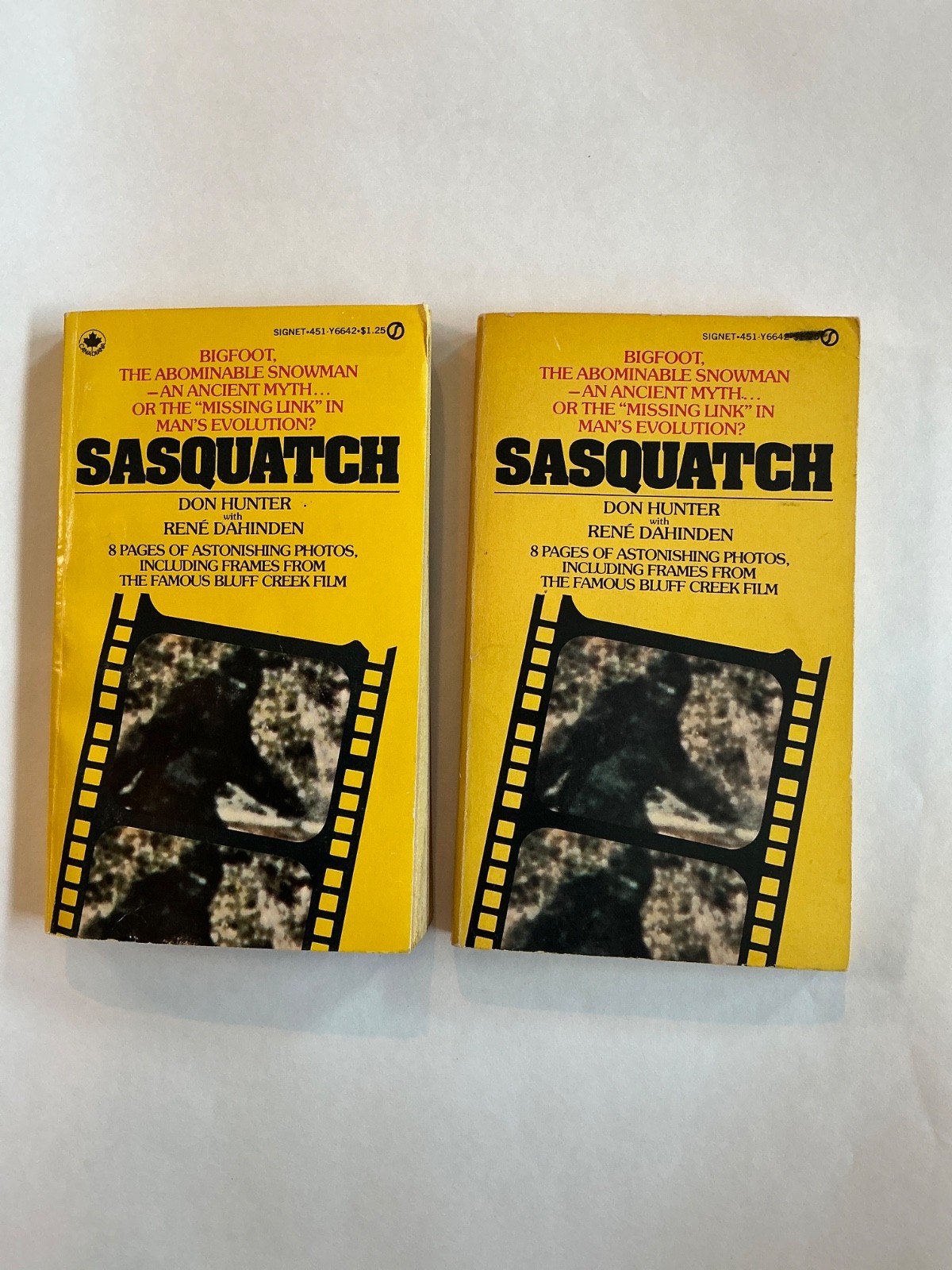 Sasquatch by Don Hunter & René Dahinden Vintage Pb 1975 Bigfoot lot of 2