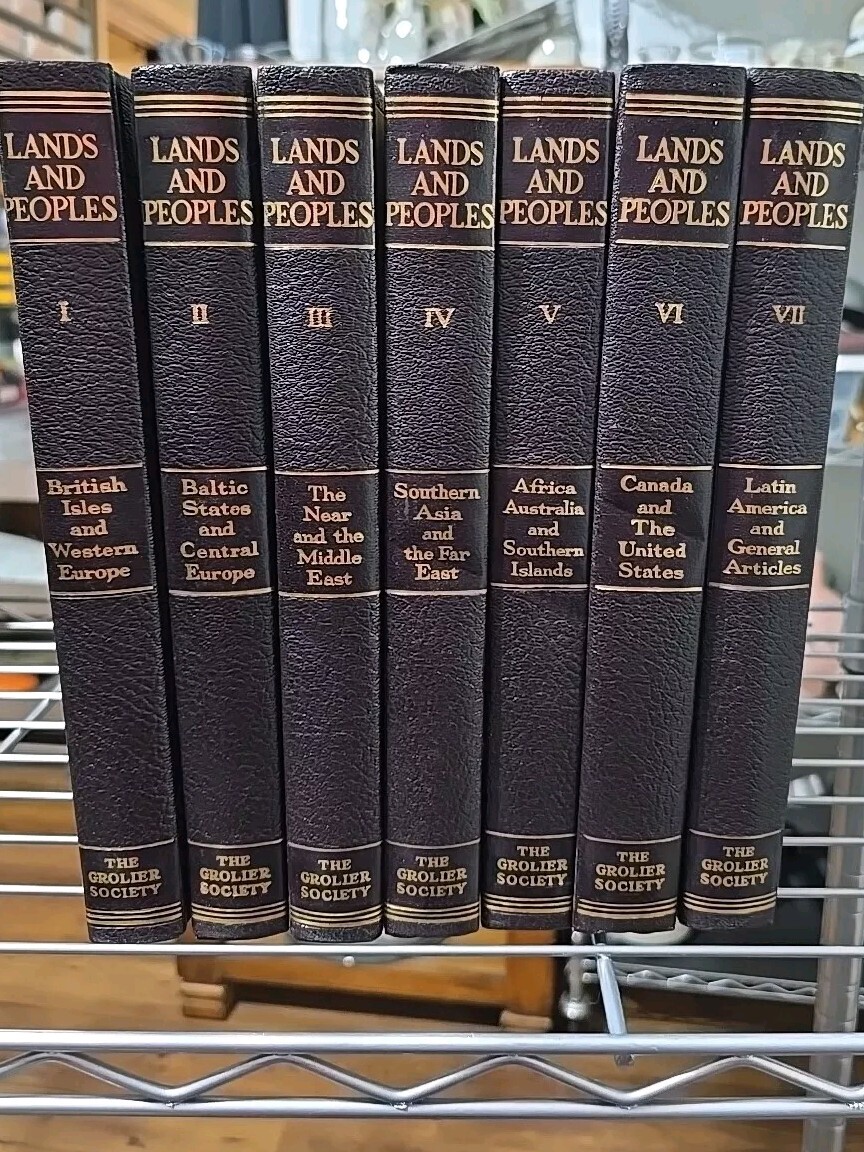 Lands and Peoples Complete VTG Book Set Volumes 1-7 The Grolier Society – 1961