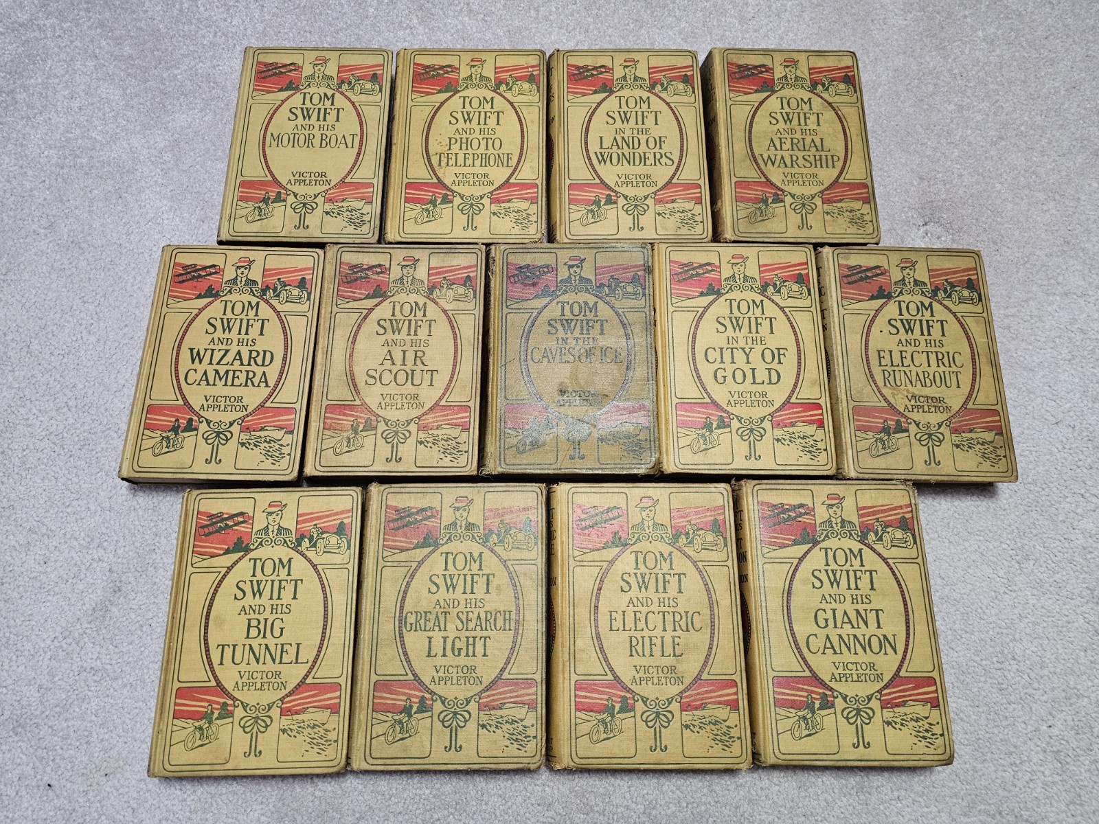 Lot of 13 Antique Tom Swift Hardcover Books Victor Appleton 1910s Grosset Dunlap