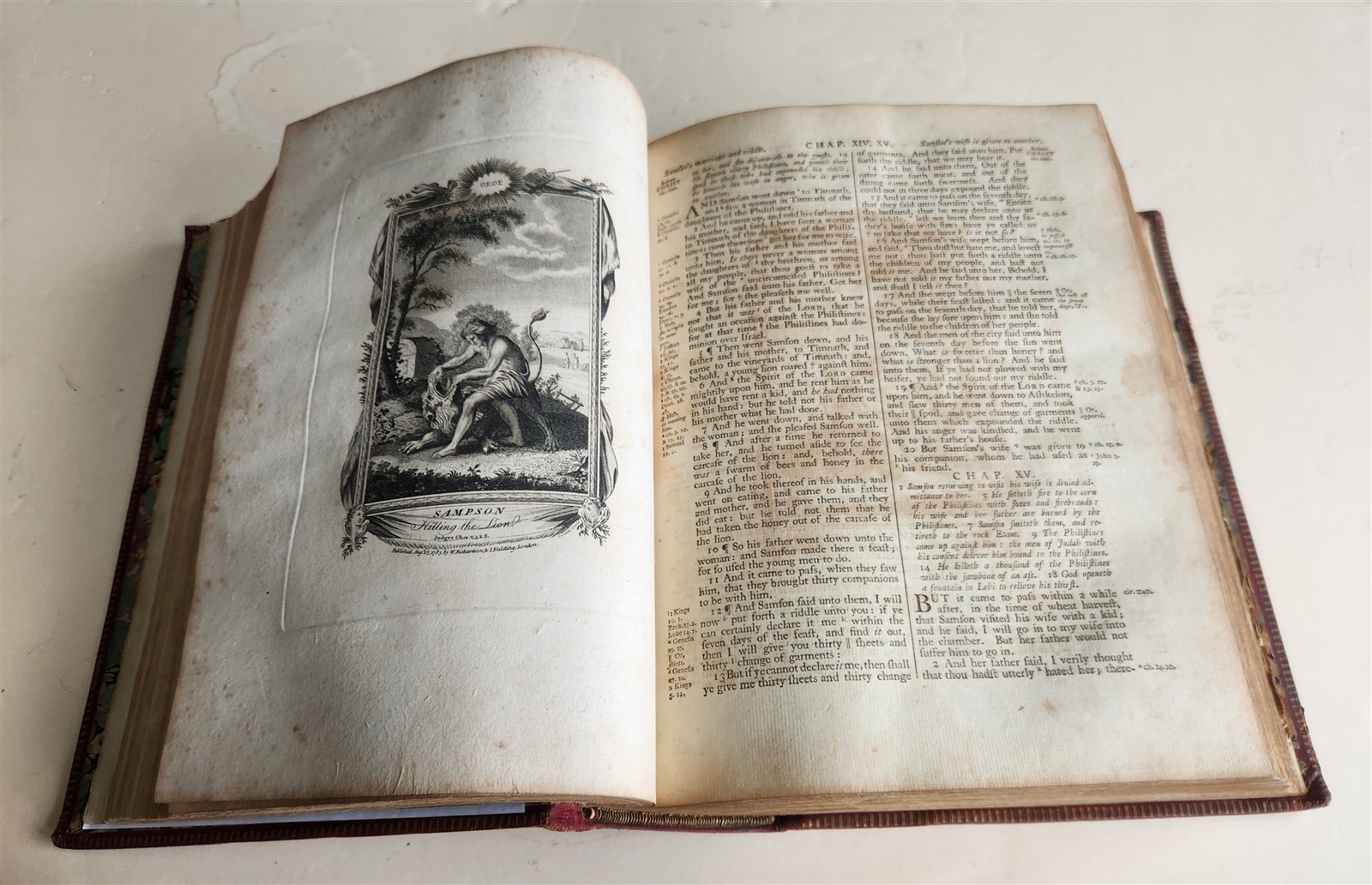 1786 BIBLE in ENGLISH antique ILLUSTRATED FOLIO OLD & NEW TESTAMENT
