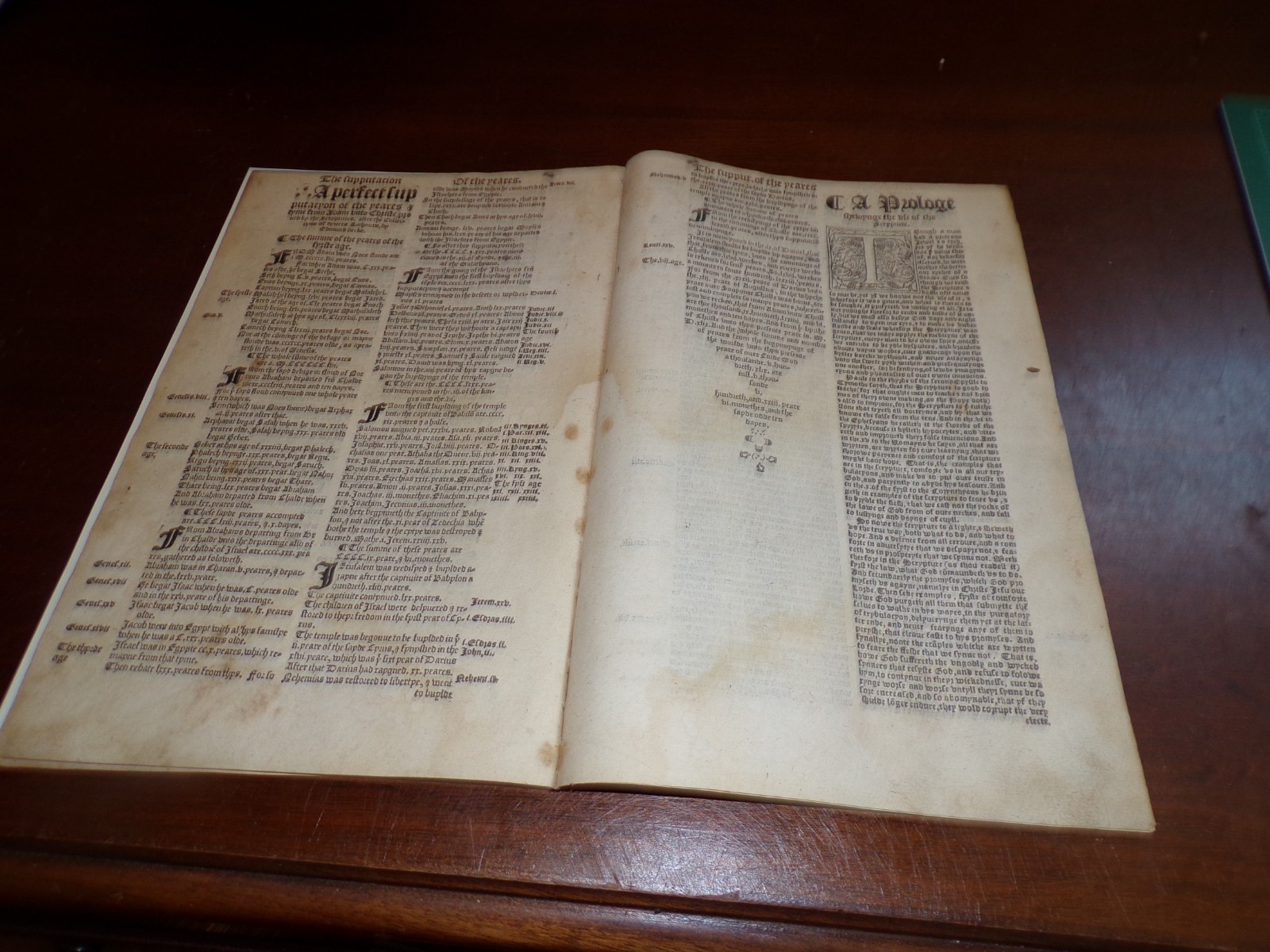 1549-Matthews Bible-14 Preliminary Leaves-Table of Principle Matters-Prologue