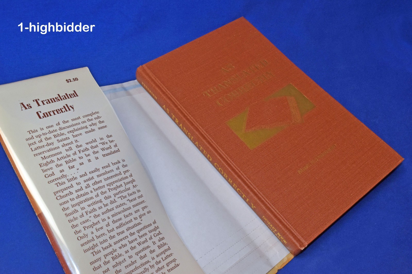1966 As Translated Correctly Mark E Petersen 1st/1st Ed LDS HC w/ RARE DJ Mormon