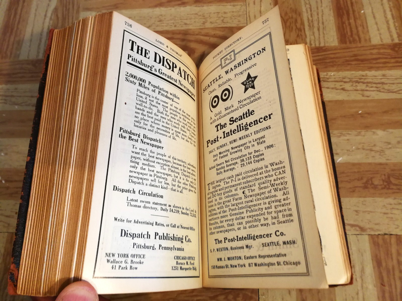 Lord & Thomas Pocket Directory Chicago-New York 1907 Booklet Vtg Illustrated