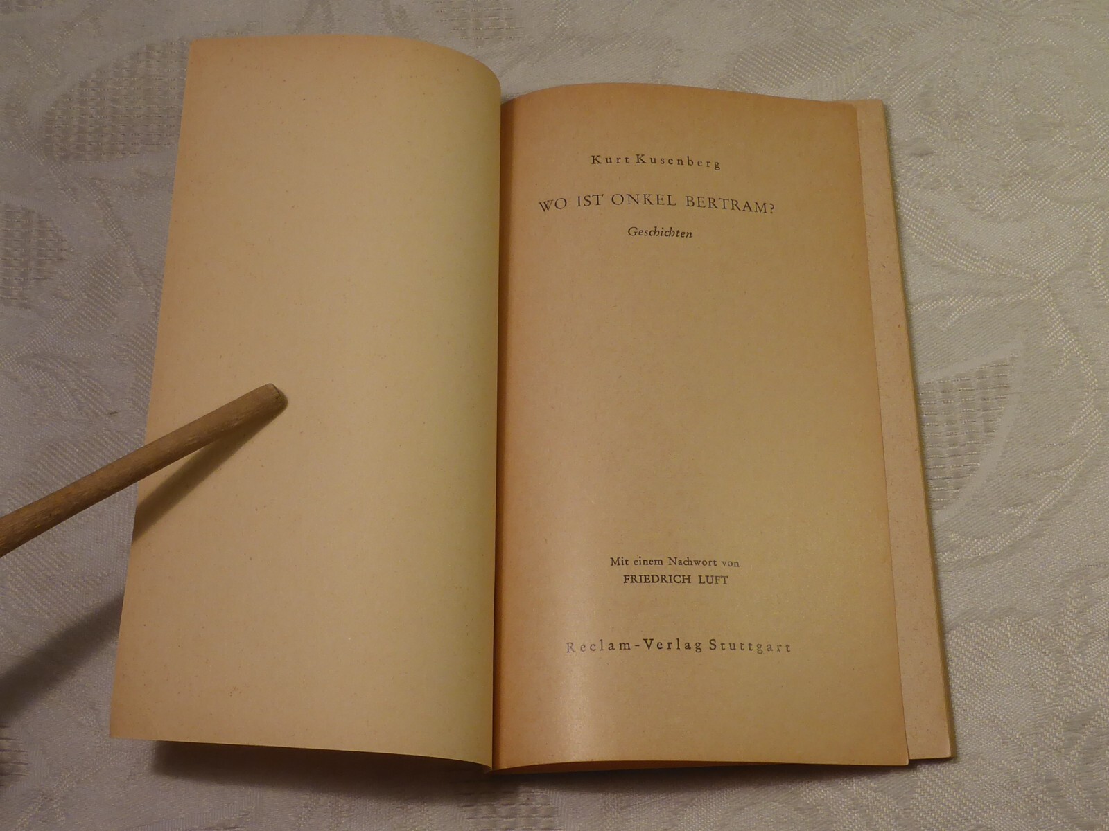 Where is Uncle Bertram Kurt Kusenberg Philipp Reclam Stuttgart 1956 No. 8013