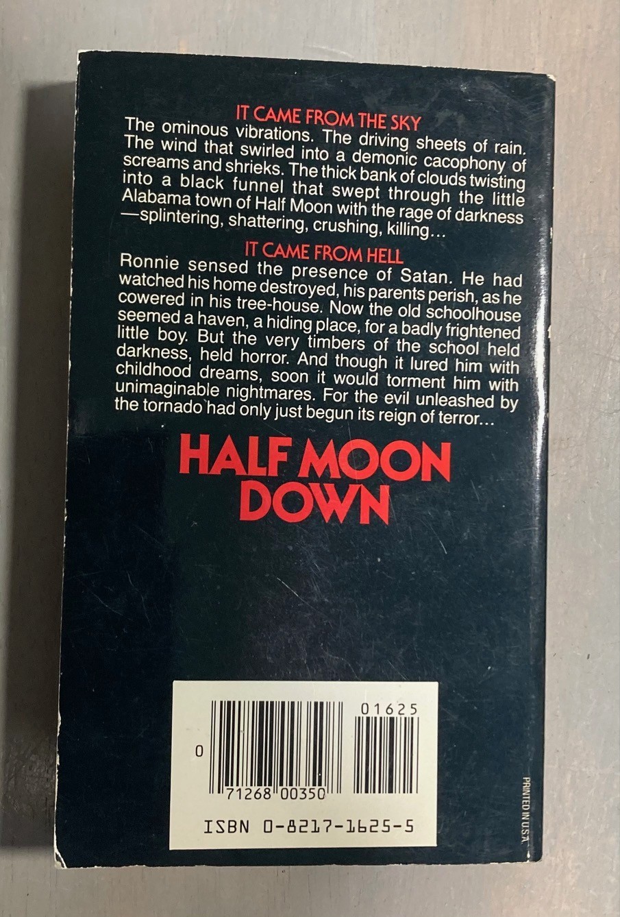 Half Moon Dow Stephen Gresham 1985 Zebra 1st ed. Horror Novel