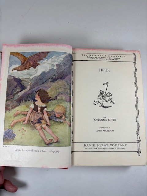 Heidi, Hardcover, 1923, David McKay Company, Newberry Classics by Johanna Spyri,
