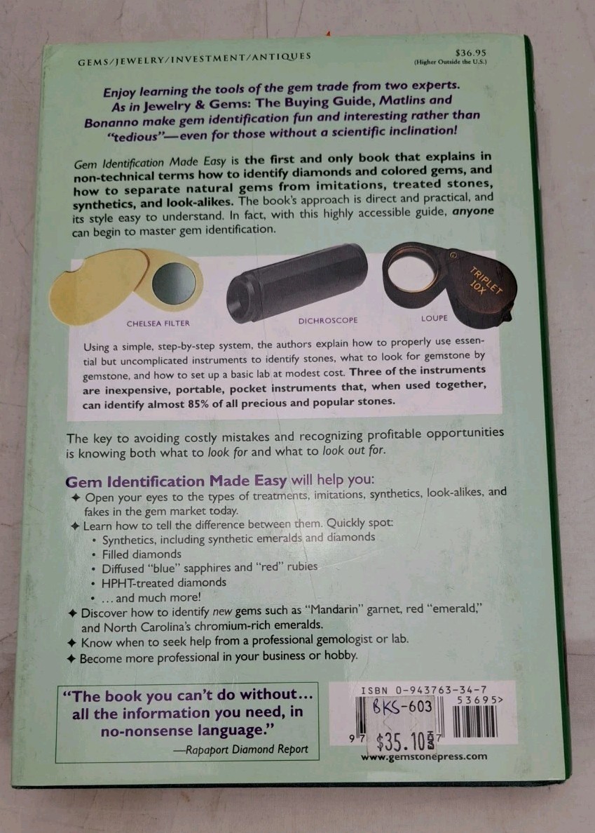 Gem Identification Made Easy, Third Edition: A Hands-On Guide to More Con – GOOD