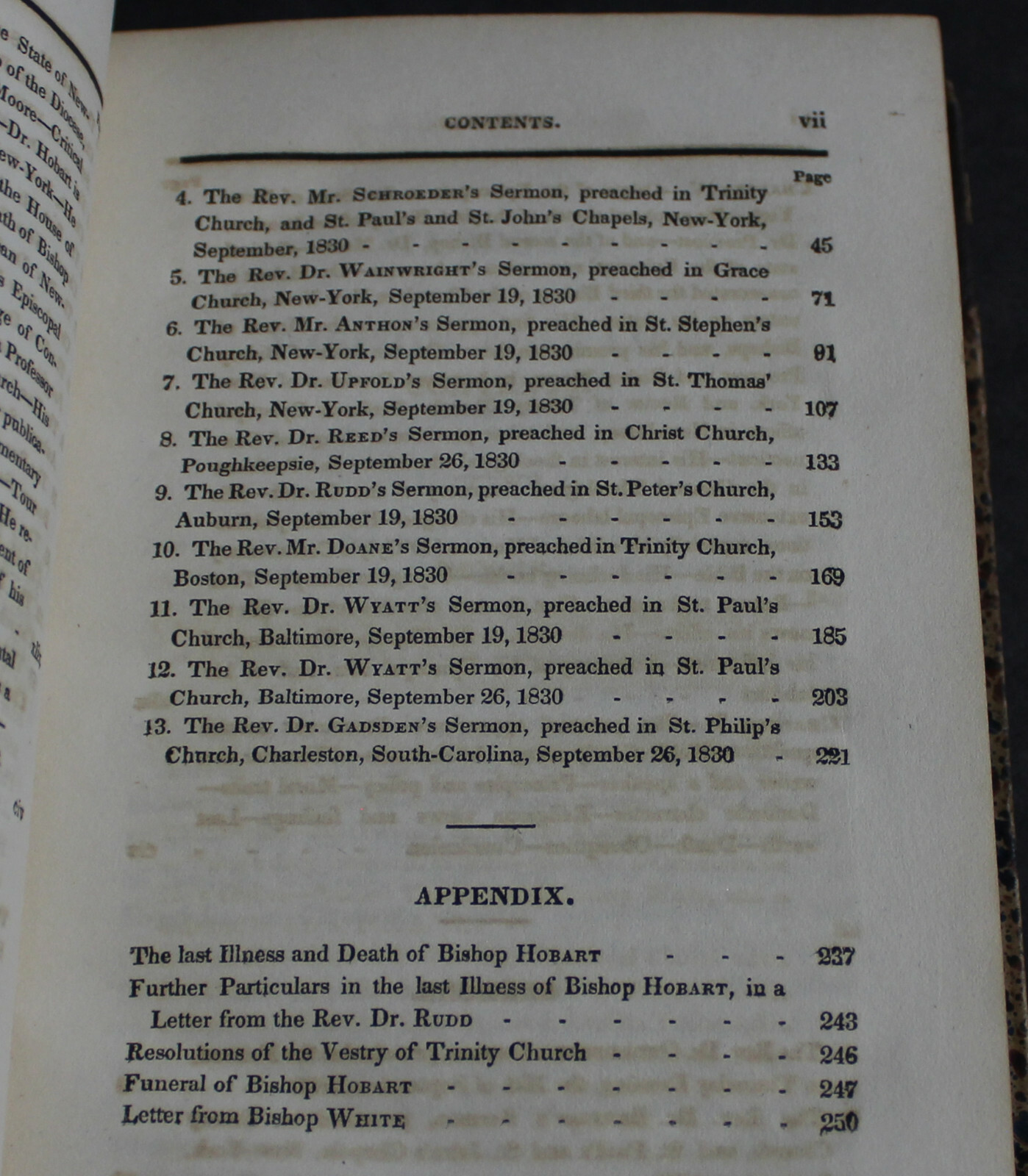 Antique Rare Old Book Memorial Bishop Hobart 1831 Sermons Scarce Religion