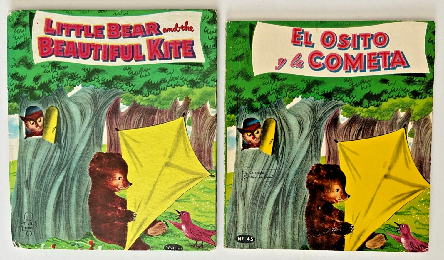LITTLE BEAR & THE BEAUTIFUL KITE ~ Eng HC & Spanish SC Whitman Tell-A-Tale Books
