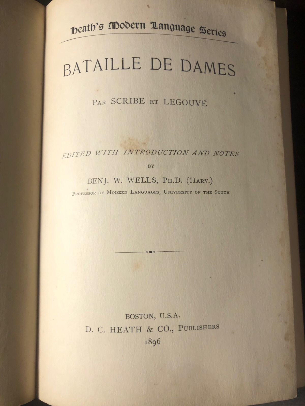 ANTIQUE / Bataille de Dames – Scribe & Legouvé / French Drama / 1896