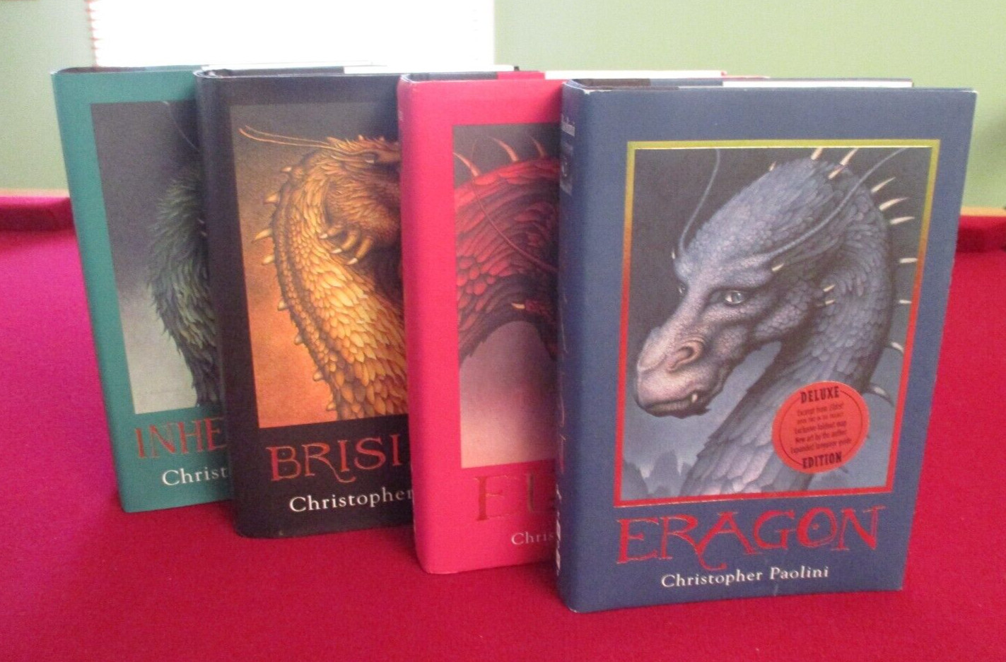 4 Christopher Paolini Inheritance Trilogy Novels ~ Eragon ~ Brisingr ~ Eldest