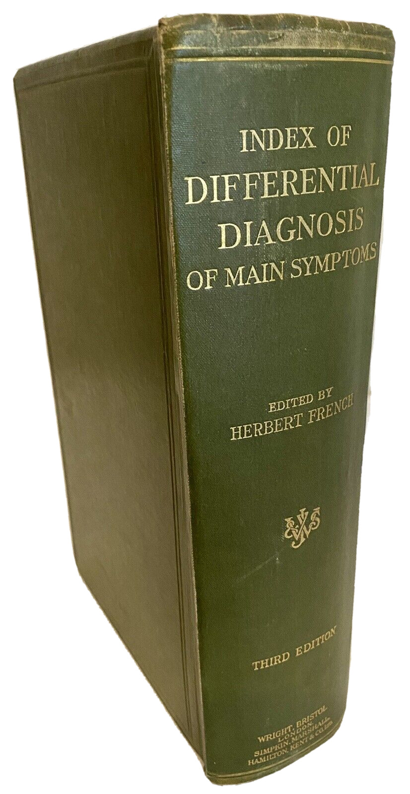 RARE VG+ Index Differential Diagnosis Ed French 1923 Antique Medical Book Illus