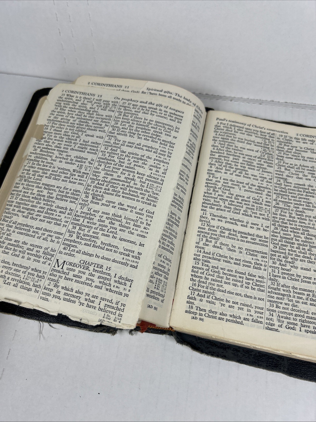 A.J. Holman 1942 BIBLE Leather Simplified Pronouncing KJV Verse Reference Jewel