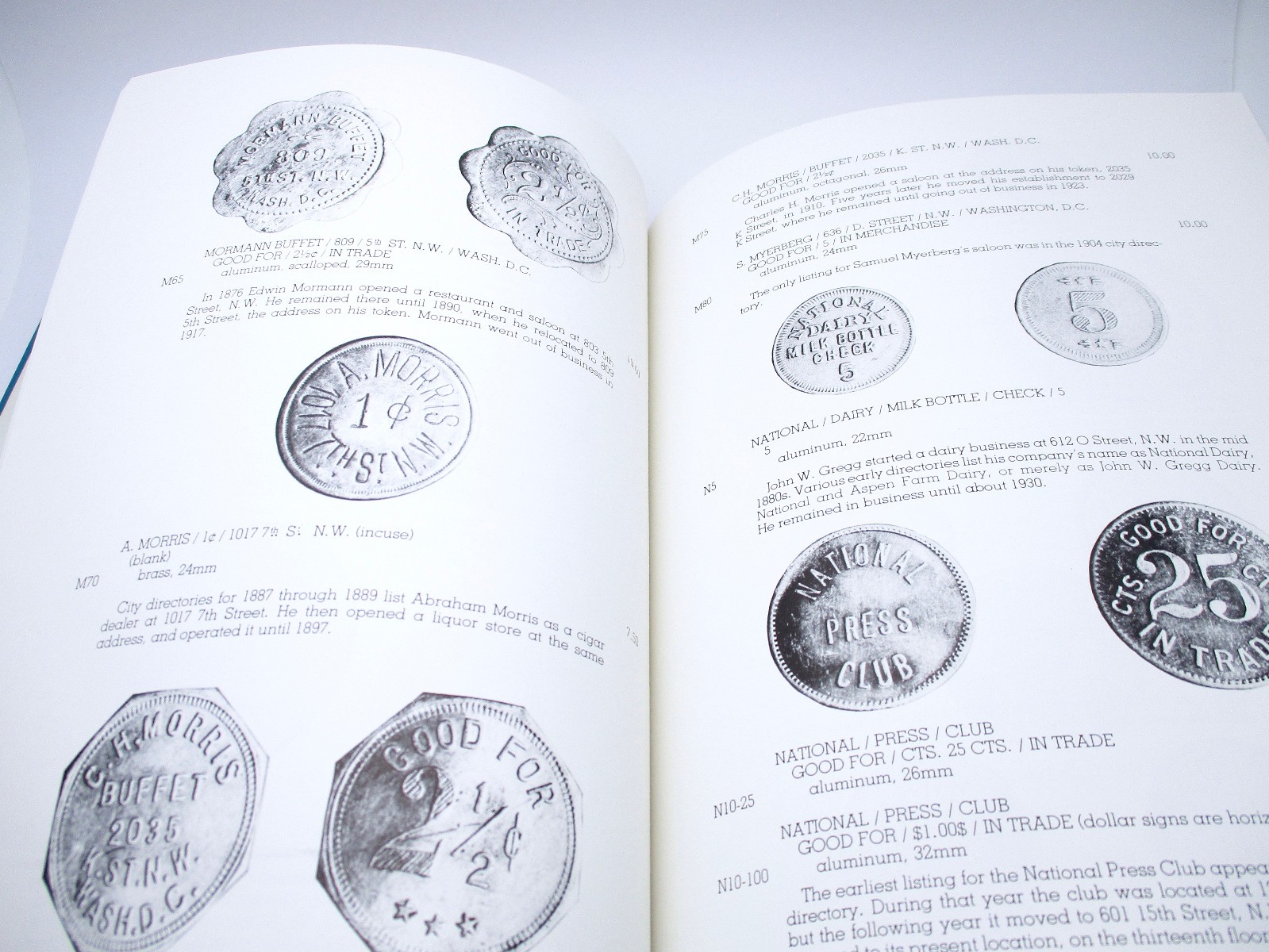 Signed • Merchant Tokens of Washington DC • Schenkman ’82 1st Ed Hardcover Book