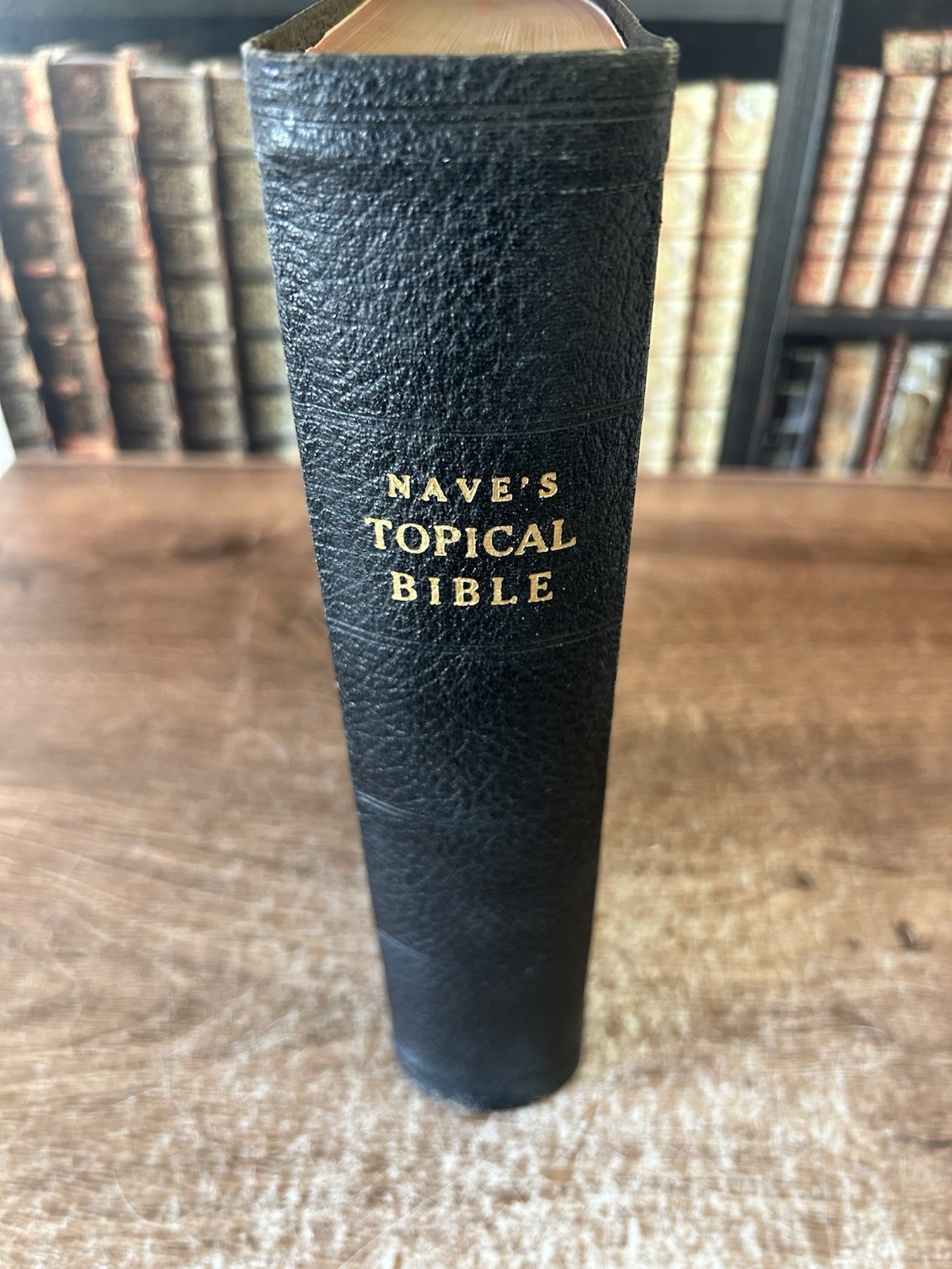 Antique NAVE’S TOPICAL BIBLE 1904, Leather, Thumb Indexed
